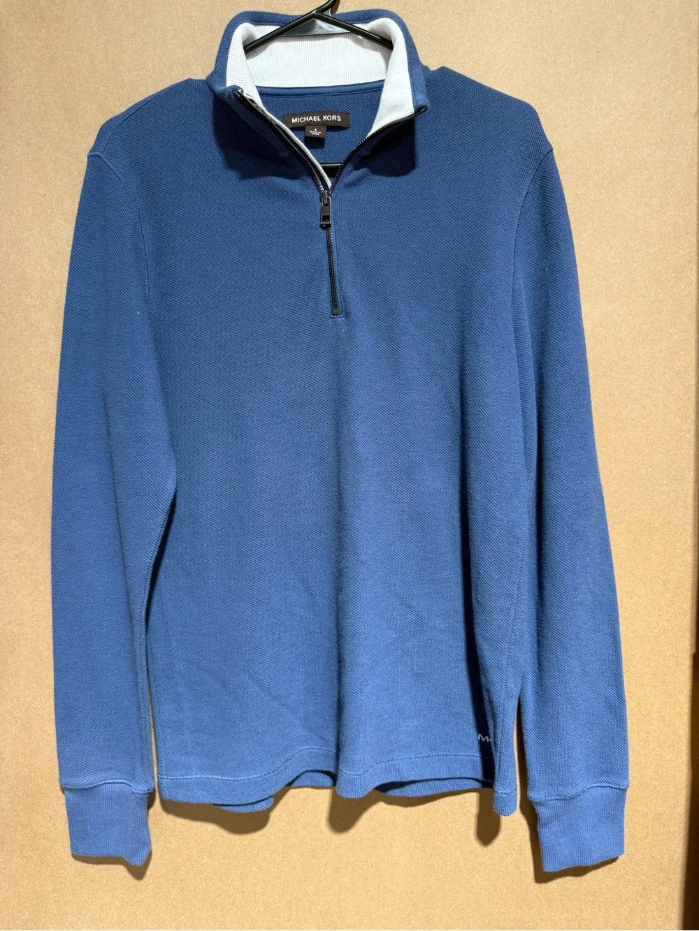 Michael Kors Men's Royal Blue Zip-Neck Pullover Sweater